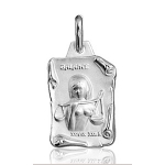 Pendentif zodiaque parchemin Balance en argent brillant