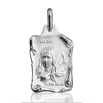 Pendentif zodiaque parchemin Vierge en argent brillant