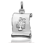 Pendentif zodiaque parchemin Cancer en argent