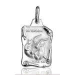 Pendentif zodiaque parchemin Capricorne en argent brillant