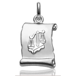 Pendentif zodiaque parchemin Balance en argent