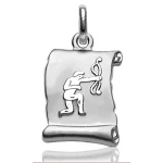 Pendentif zodiaque parchemin Sagittaire en argent