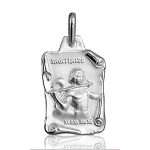 Pendentif zodiaque parchemin Sagittaire en argent brillant