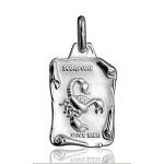 Pendentif zodiaque parchemin Scorpion en argent brillant