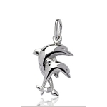 Pendentif Dauphins en argent rhodié