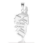 Pendentif Corse en argent rhodié - grand modèle