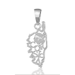 Pendentif Corse découpée en argent rhodié - petit modèle