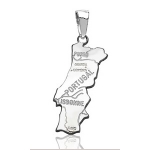 Pendentif Portugal en argent rhodié - grand modèle