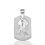 Pendentif zodiaque Gémeaux plaque G.I. en acier