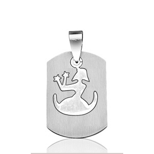 Pendentif zodiaque Vierge plaque G.I. en acier