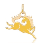 Pendentif Cheval saut plaqué or