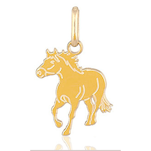 Pendentif Cheval au galop plaqué or