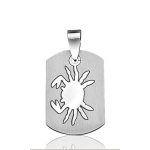 Pendentif zodiaque Cancer plaque G.I. en acier