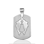 Pendentif zodiaque Poissons plaque G.I. en acier