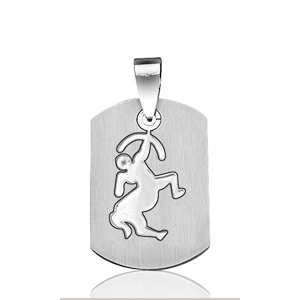 Pendentif zodiaque Sagittaire plaque G.I. en acier