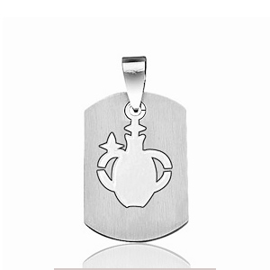 Pendentif zodiaque Verseau plaque G.I. en acier