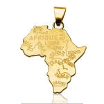 Pendentif Afrique plaqué or - grand modèle