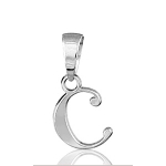 Pendentif lettre " C " en argent rhodié - lettrine anglaise stylisée - petit modèle