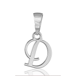 Pendentif lettre " D " en argent rhodié - lettrine anglaise stylisée - petit modèle