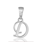 Pendentif lettre " D " en argent rhodié - lettrine anglaise stylisée - petit modèle
