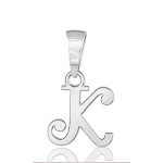 Pendentif lettre " K " en argent rhodié - lettrine anglaise stylisée - petit modèle