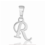 Pendentif lettre " R " en argent rhodié - lettrine anglaise stylisée - petit modèle