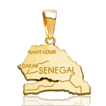 Pendentif Sénégal plaqué or