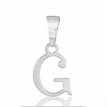 Pendentif lettre " G " en argent rhodié - lettrine anglaise stylisée - petit modèle