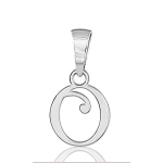 Pendentif lettre " O " en argent rhodié - lettrine anglaise stylisée - petit modèle