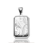 Pendentif cassolette Rectangle en argent - petit modèle