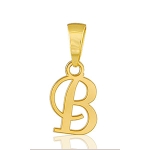Pendentif lettre " B " plaqué or - lettrine anglaise stylisée - petit modèle