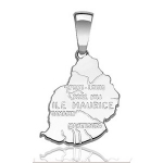 Pendentif Ile Maurice en argent rhodié