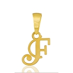 Pendentif lettre " F " plaqué or - lettrine anglaise stylisée - petit modèle