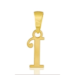 Pendentif lettre " I " plaqué or - lettrine anglaise stylisée - petit modèle
