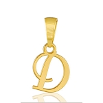 Pendentif lettre " D " plaqué or - lettrine anglaise stylisée - petit modèle