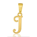 Pendentif lettre " J " plaqué or - lettrine anglaise stylisée - petit modèle