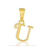 Pendentif lettre " U " plaqué or - lettrine anglaise stylisée - petit modèle