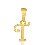 Pendentif lettre " T " plaqué or - lettrine anglaise stylisée - petit modèle