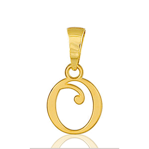Pendentif lettre " O " plaqué or - lettrine anglaise stylisée - petit modèle