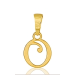 Pendentif lettre " O " plaqué or - lettrine anglaise stylisée - petit modèle