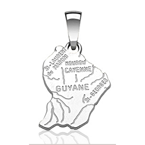 Pendentif Guyane en argent rhodié