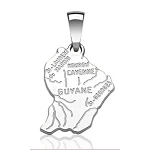 Pendentif Guyane en argent rhodié