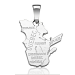 Pendentif Quebec en argent rhodié