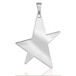 Pendentif Etoile en argent à graver - grand modèle