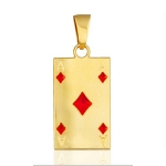 Pendentif carte de poker " as de carreau " plaqué or