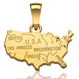 Pendentif U.S.A plaqué or