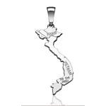 Pendentif Vietnam en argent rhodié