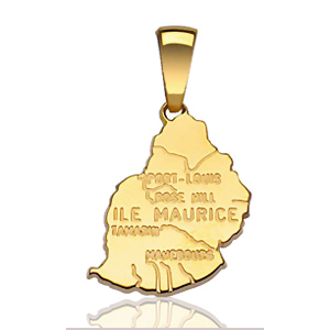 Pendentif Ile Maurice plaqué or