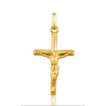 Pendentif Jesus et Croix chrétienne plaqué or
