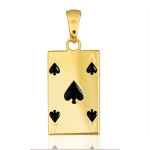 Pendentif carte de poker " as de pic " plaqué or